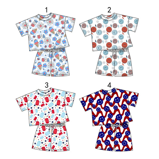 Baby Girl Popsicles Smile July 4th Shorts Sibling Set ( Moq 5 Each Style ) 1.11