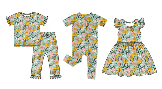 Baby Girl Flower Butterfly Sibling Romper Dress Set ( Moq 5 Each Style ) 12.27