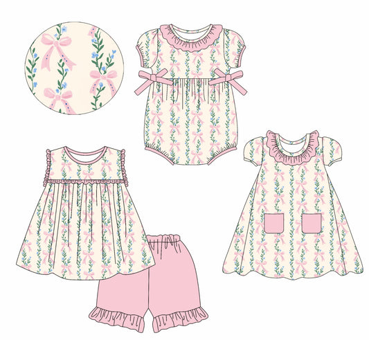 Baby Girl Bows Flower Sibling Romper Dress Set ( Moq 5 Each Style ) 2.22