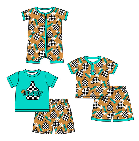 Baby Boy Short Sleeves Western Sibling Romper Set ( Moq 5 Each Style ) 12.20