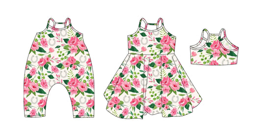 Baby Girl Straps Flower Western Sibling Summer Romper Dress ( Moq 5 Each Style ) 3.19