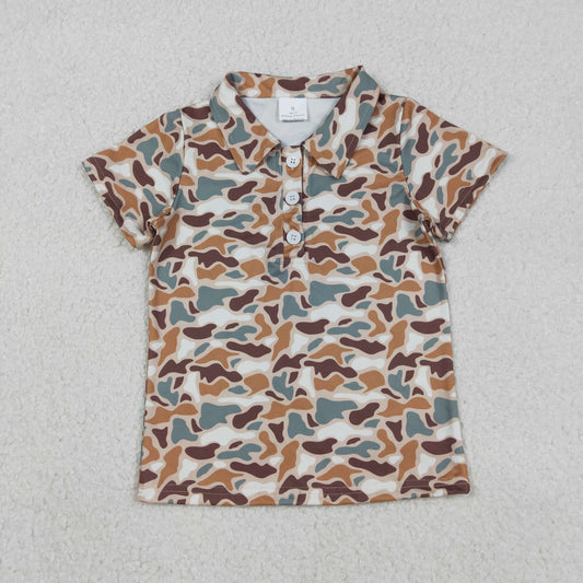 Baby Boys Kids Short Sleeves Camo Summer Polo Shirt Tops RTS