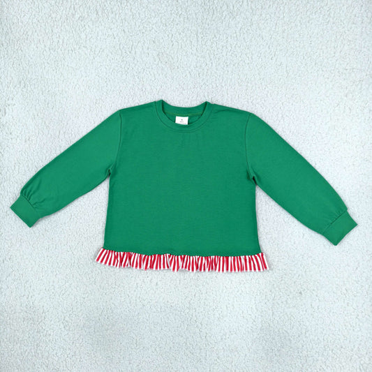 Baby Girls Toddler Long Sleeves Green Shirt Cotton Tops Christmas Clothes RTS