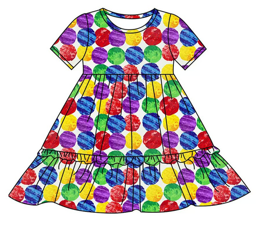Baby Boy Girl Short Sleeves Colorful Knee Length Dress (Moq 5 ) 12.5