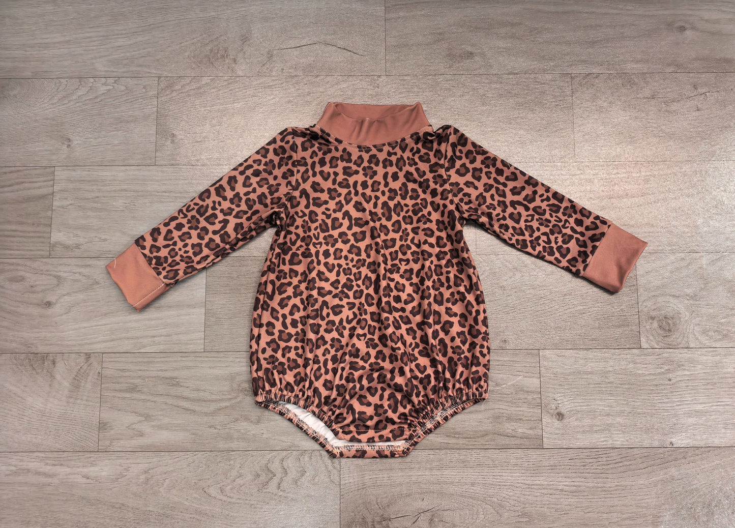 ( No moq ) Preorder Baby Kids Infant Long Sleeves Leopard Bubble Romper Clothes