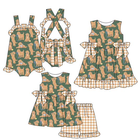 Baby Girl Dogs Bows Summer Sibling Romper Dress Set ( Moq 5 Each Style ) 2.18