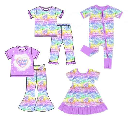 ( Moq 5 Each Style ) Baby Girls Kids Short Sleeves Hearts Music Sibling Romper Dress Sets