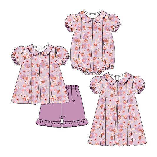 Baby Girl Short Sleeves Flower Sibling Romper Dress Set ( Moq 5 Each Style ) 3.12