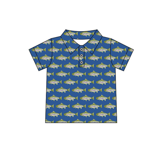 Baby Girl Short Sleeves Fish Buttons Shirt Tops ( Moq 5 ) 1.23