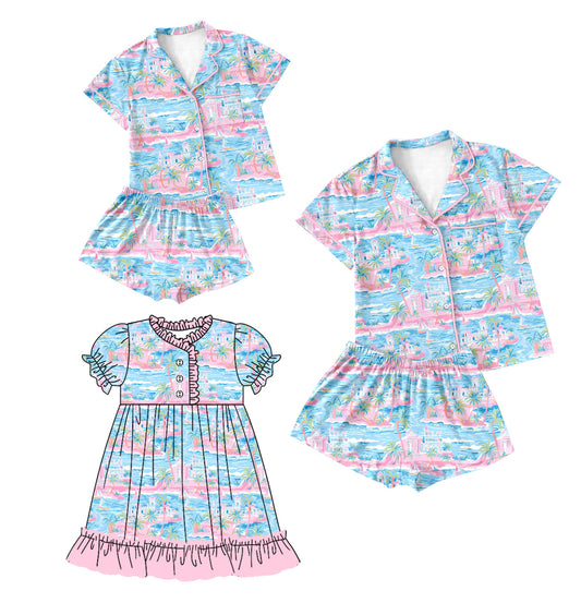 Baby Girl Toddler Adult Women Sibling Family Dress Pajamas Set ( Moq 5 Each Style ) 12.18