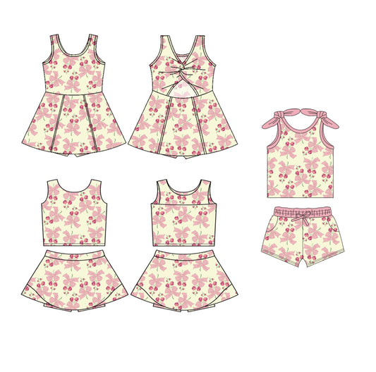 ( Moq 5 Each Style ) Baby Girl Sleeveless Flower Bows Sibling Dress Set 4.25