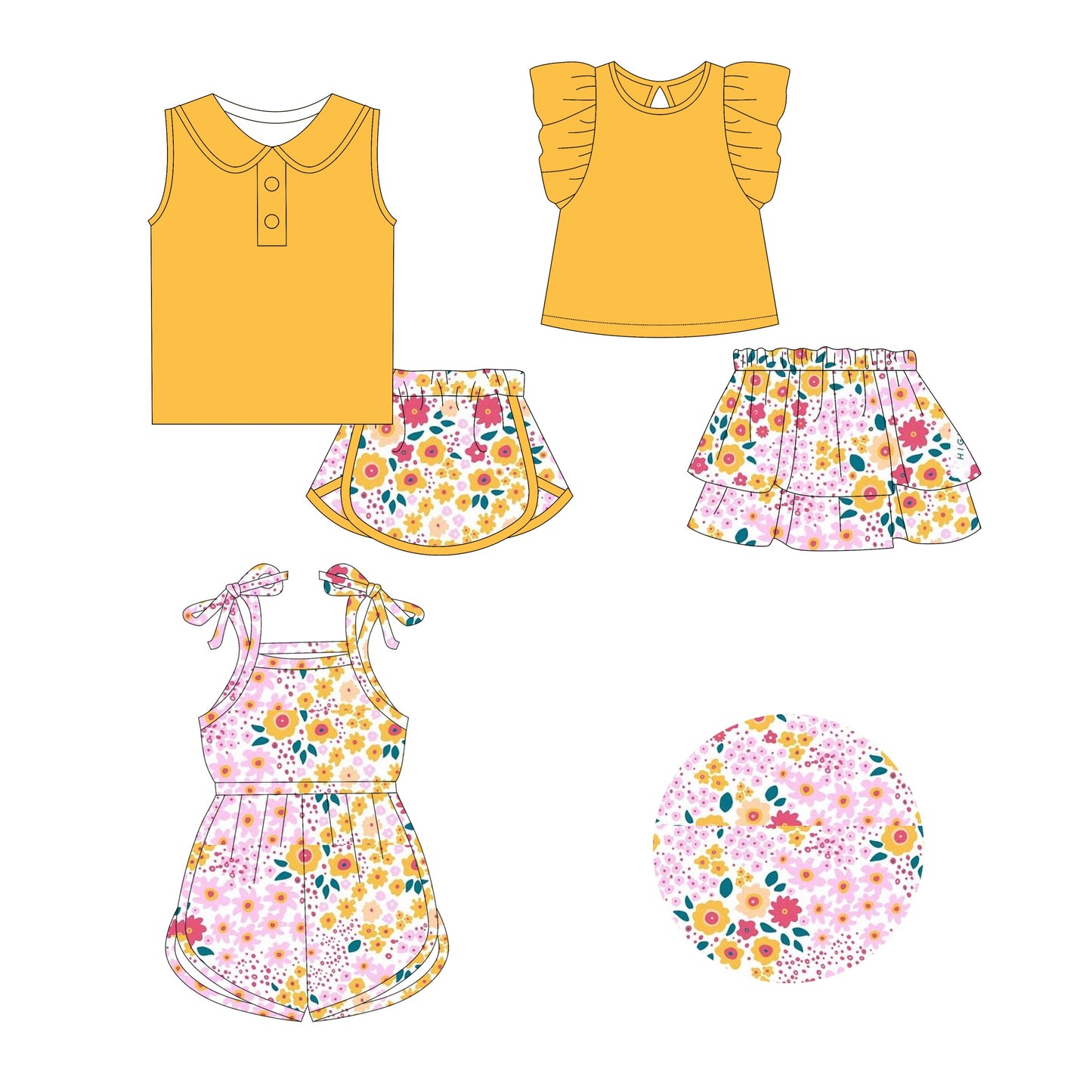 Baby Girl Floral Summer Sibling Jumpsuit Set ( Moq 5 Each Style ) 2.21