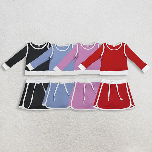Sibling Baby Girls Kids Long Sleeve Shirts Skirts Shorts Yoga Clothes Sets RTS