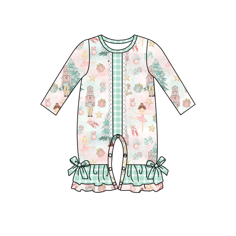 Baby Girl Long Sleeves Christmas Soldier Ruffle Romper