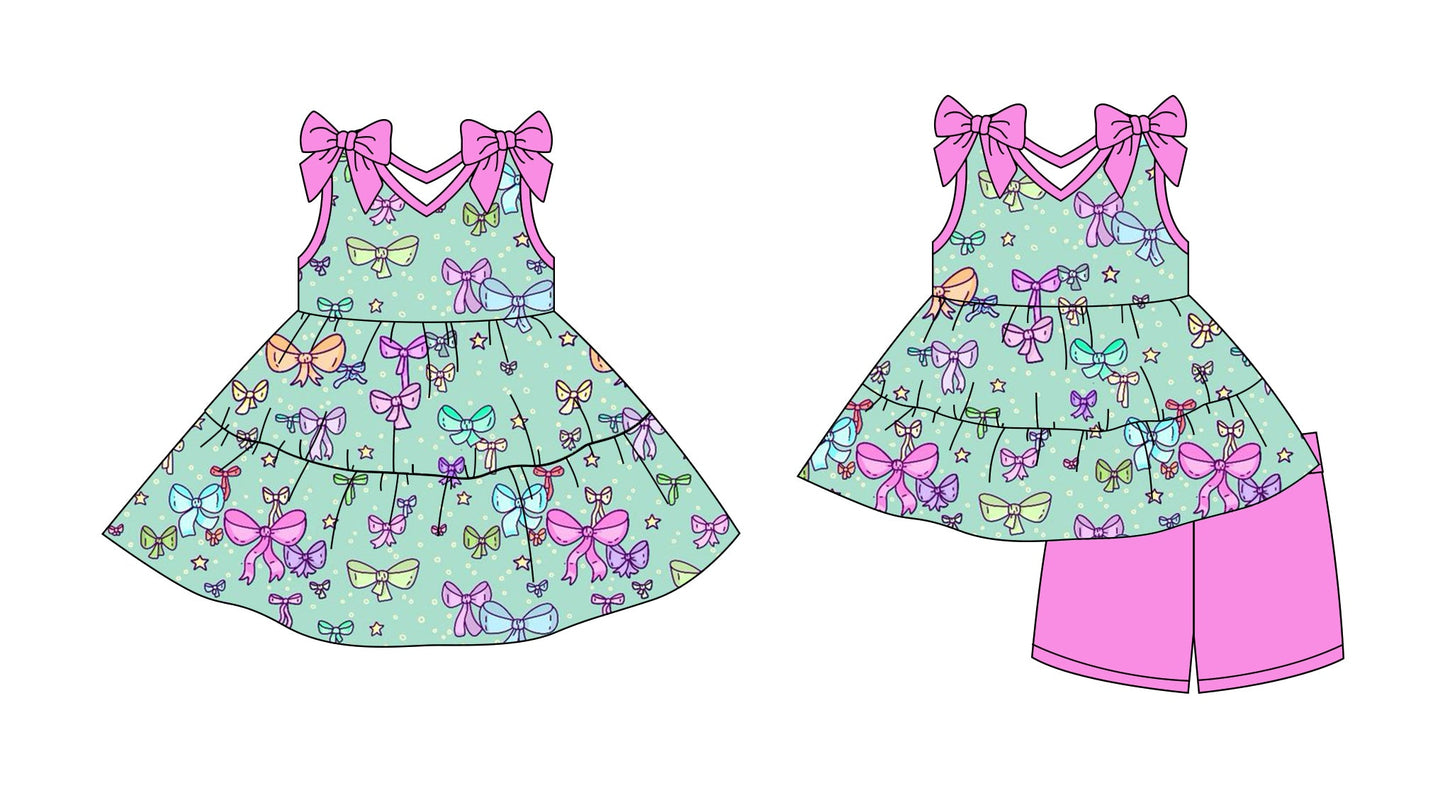 Baby Girl Straps Bows Summer Sibling Dress Set ( Moq 5 Each Style ) 2.28