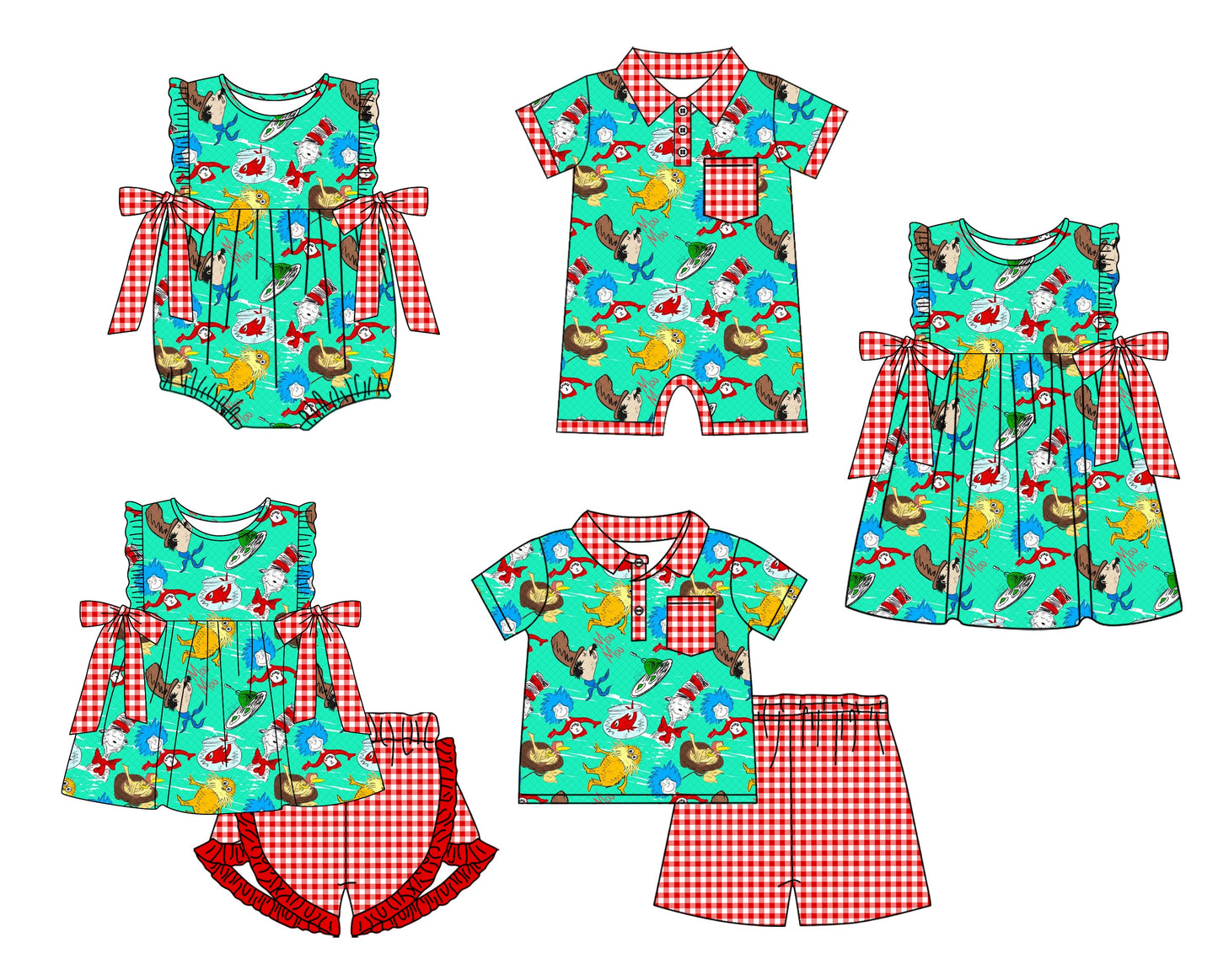 Baby Boy Girl Reading Sibling Dress Romper Set ( Moq 5 Each Style ) 12.19