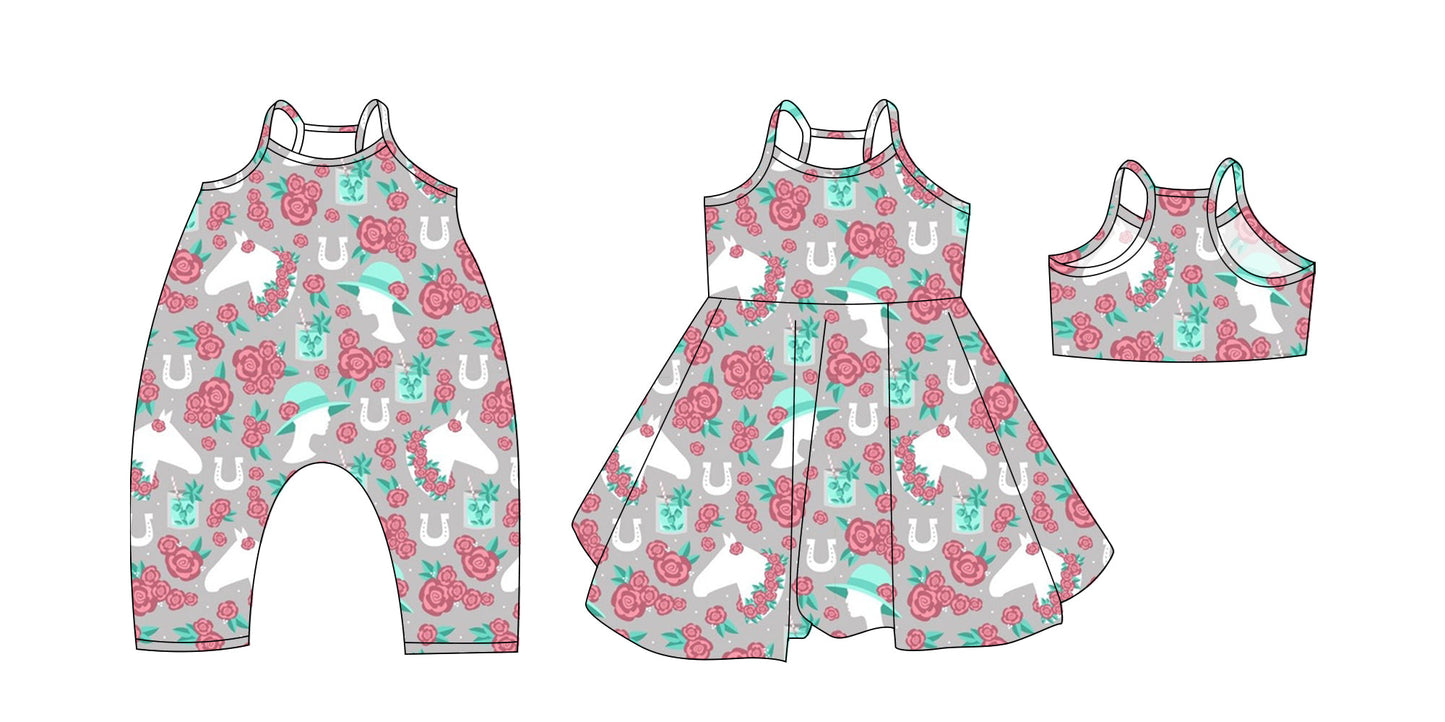 Baby Girl Straps Western Flower Sibling Summer Romper Dress ( Moq 5 Each Style ) 3.19