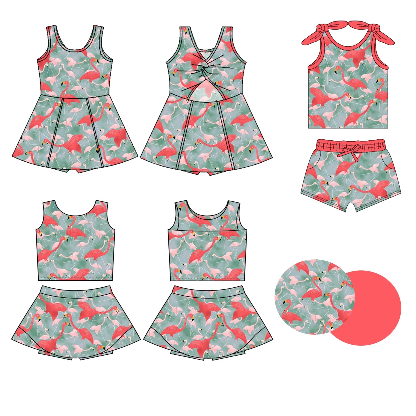 ( Moq 5 Each Style ) Baby Girl Sleeveless Sibling Dress Set 3.22