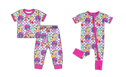 Baby Girl Short Sleeves Shirt Pants Sibling Romper Clothes Set ( Moq 5 Each Design )11.25