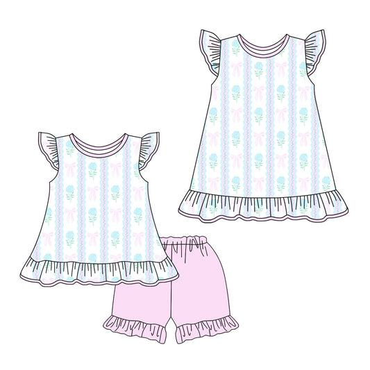 Baby Girl Flower Bows Sibling Dress Set ( Moq 5 Each Style ) 1.21