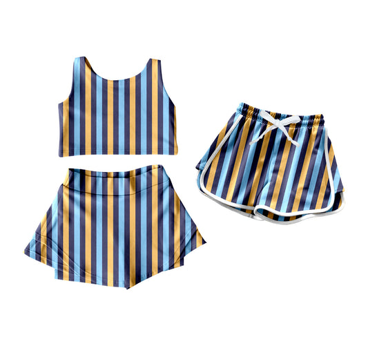 ( Moq 5 Each Style ) Baby Girl Sleeveless Stripes Sibling Shorts Set 4.16