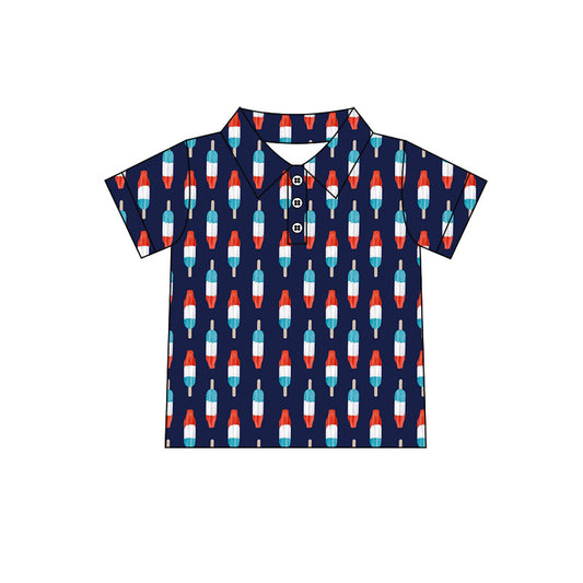 Baby Girl Short Sleeves Popsicles Buttons Shirt Tops ( Moq 5 ) 1.23