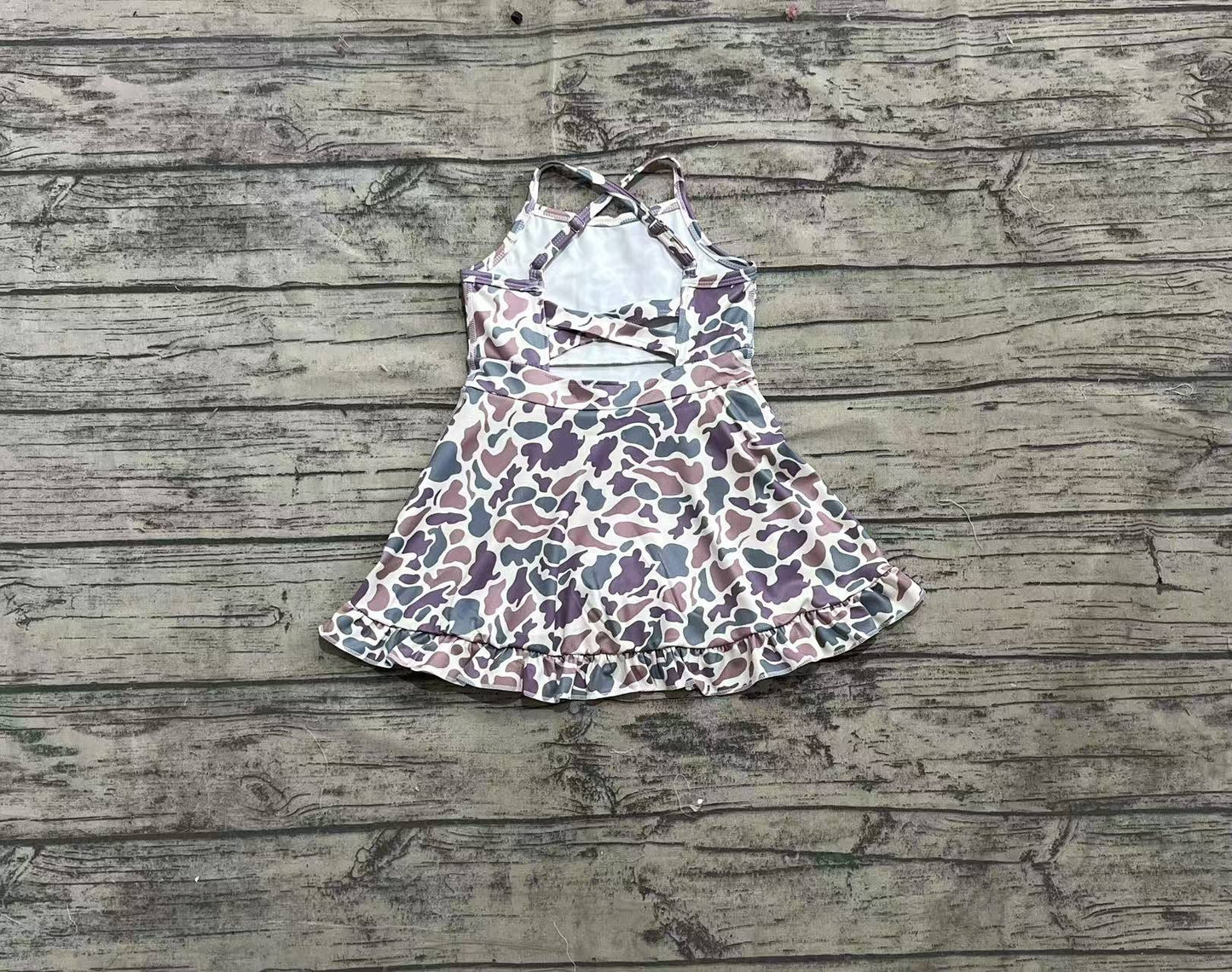 Baby Girl Straps Camo Yoga Active Wear Knee Length Dress RTS