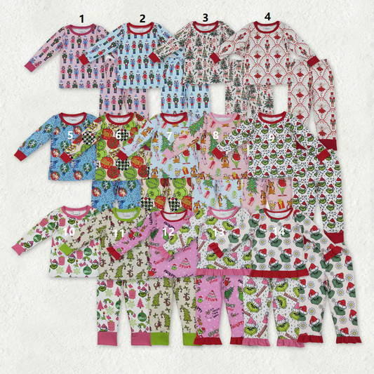 Sibling Baby Boys Girls Christmas Pajamas Sets