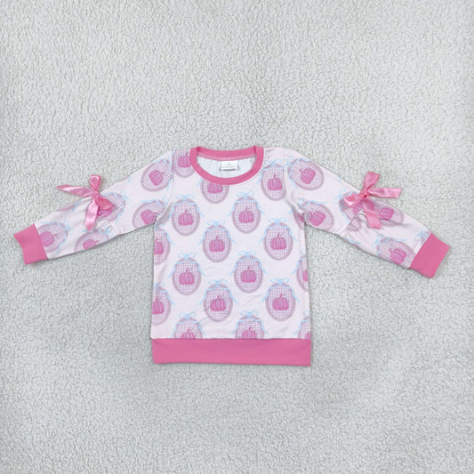 Baby Girls Toddler Long Sleeves Bows Pumpkins Shirt Tops Fall Clothes RTS