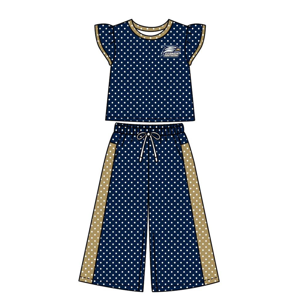 ( Moq 5 ) Baby Girls Kids Short Sleeves Shirt Pants Team Set Clothes