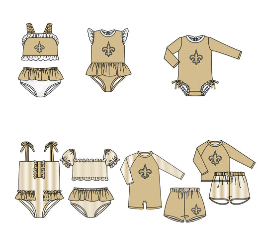 ( Moq 5 Each Style ) Baby Boys Girls Kids Team Sibling Jumpsuits Sets Swimsuits Clothes