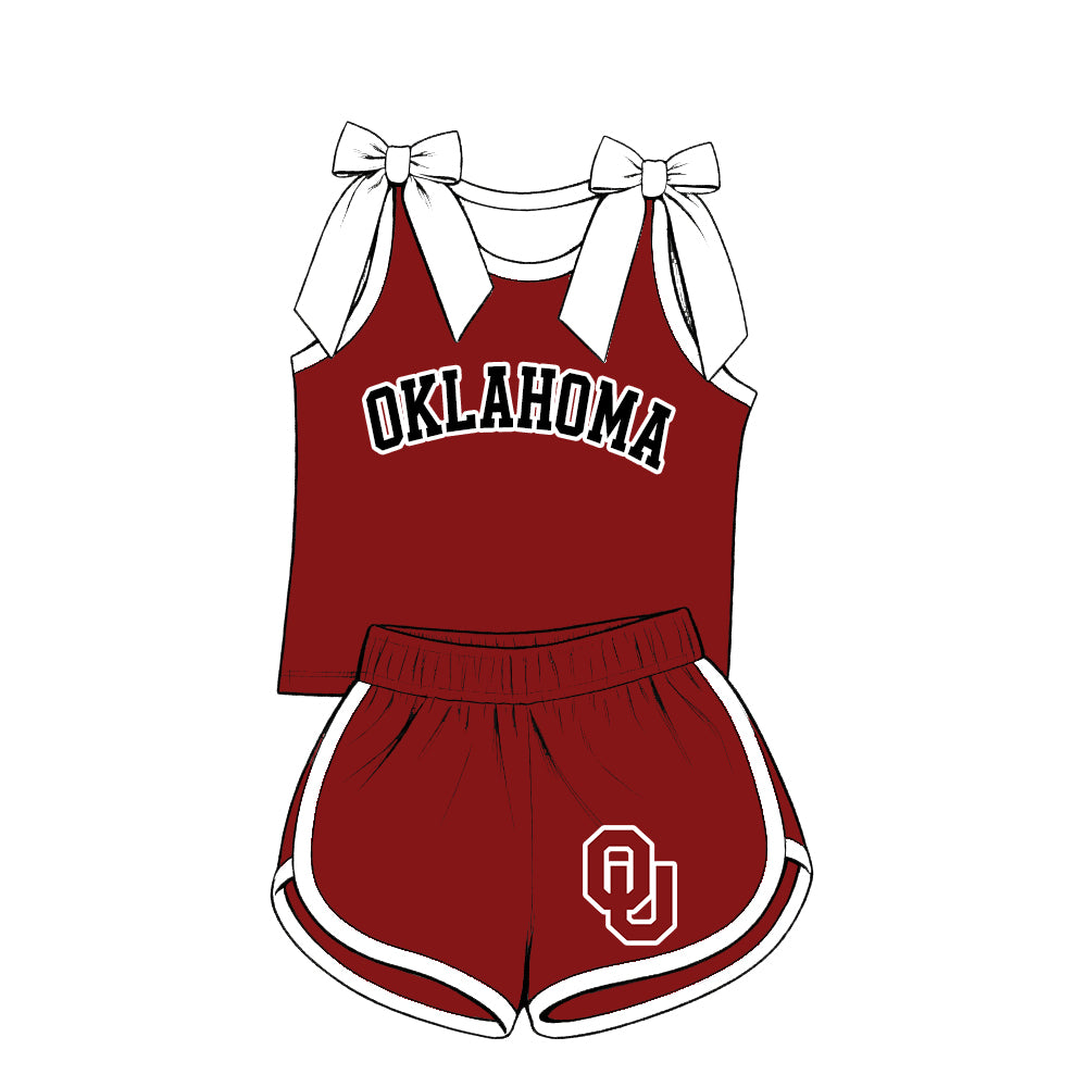 ( Moq 5 ) Sibling Baby Girls Kids Sleeveless Bows Shirt Shorts Team Set Clothes