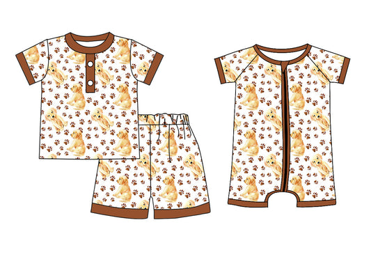 Baby Boy Short Sleeves Dogs Sibling Romper Set ( Moq 5 Each Style ) 12.17