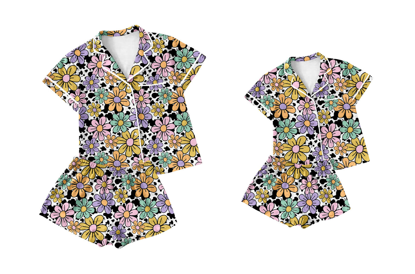 Baby Girl Toddler Adult Women Western Flower Sibling Family Pajamas Set ( Moq 5 Each Style ) 12.21