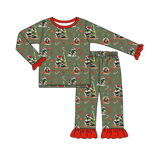 Baby Girl Toddler Christmas Ducks Shirt Bell Pants Pajamas Set