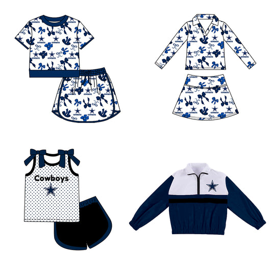 ( Moq 5 Each Style ) Sibling Baby Girls Kids Stars Bows Team Shirt Sets Clothes