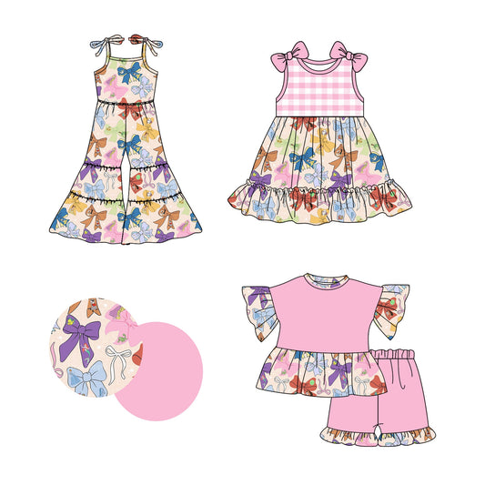 Baby Girl Princess Bows Sibling Jumpsuit Dress Set ( Moq 5 Each Style ) 2.22