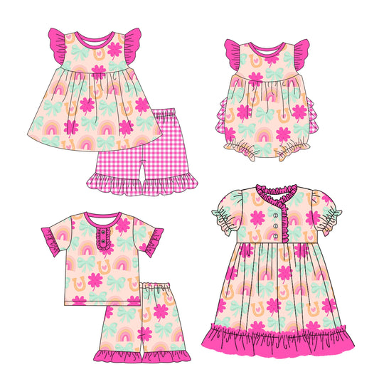 Baby Girl Short Sleeves St Patrick Sibling Romper Dress Set ( Moq 5 Each Design ) 12.10