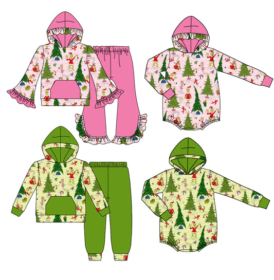 ( Moq 5 Each Style ) Baby Girl Toddler Christmas Tree Sibling Romper Set