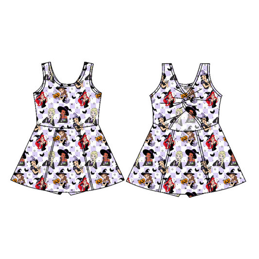 ( Moq 5 ) Preorder Baby Girls Kids Pumpkins Princess Halloween Shorts Dress Yoga Active Clothes