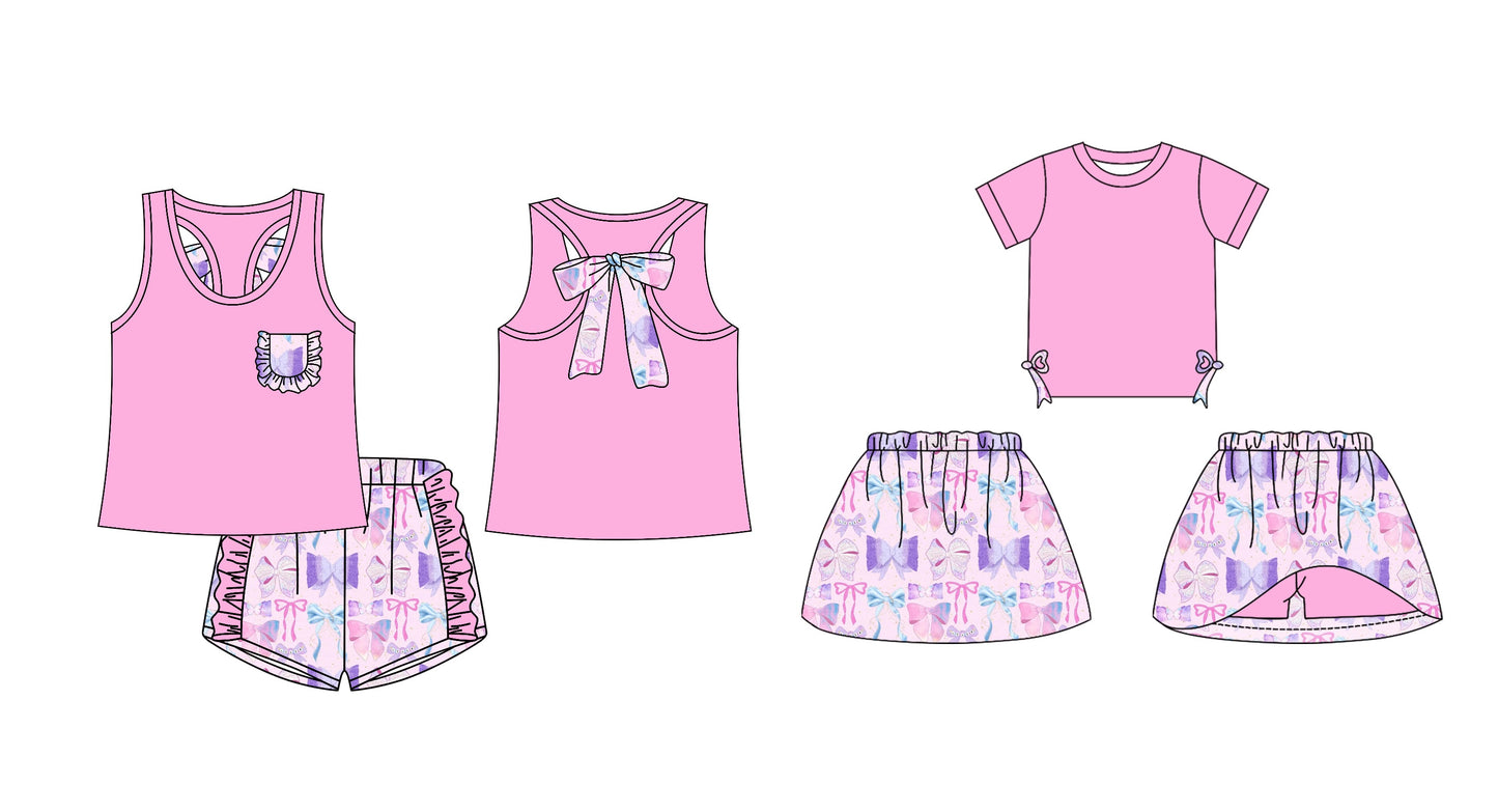 Baby Girl Bows Sibling Summer Pink Set ( Moq 5 Each Design ) 12.14