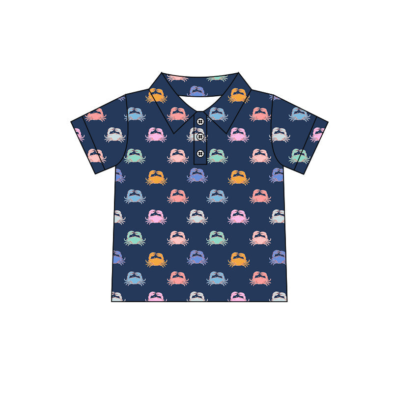 Baby Girl Short Sleeves Crabs Buttons Shirt Tops ( Moq 5 ) 1.23