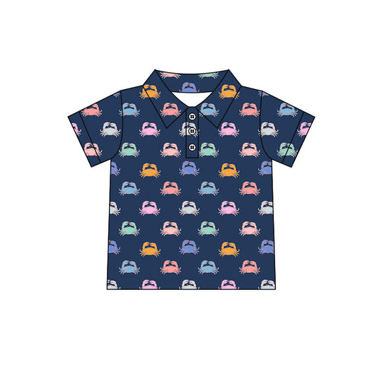 Baby Girl Short Sleeves Crabs Buttons Shirt Tops ( Moq 5 ) 1.23