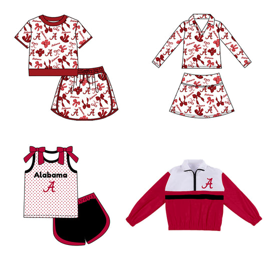 ( Moq 5 Each Style ) Sibling Baby Girls Kids Bows Team Shirt Sets Clothes