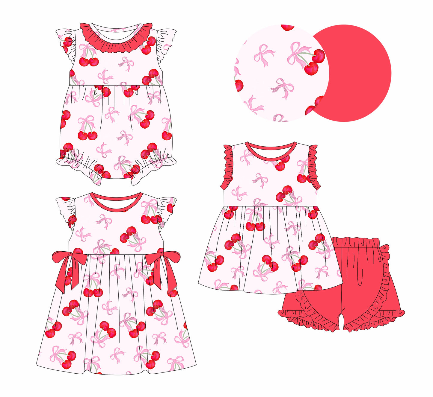 Baby Girl Bows Pink Sibling Dress Romper Set ( Moq 5 Each Style ) 1.4