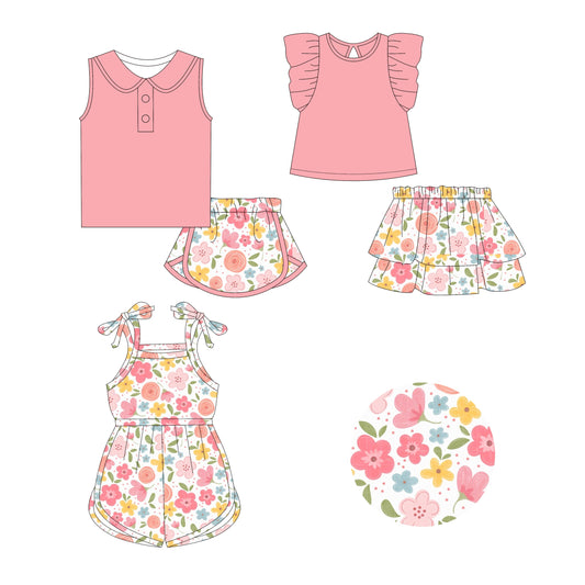 Baby Girl Flower Pink Sibling Romper Dress Set ( Moq 5 Each Style ) 2.21