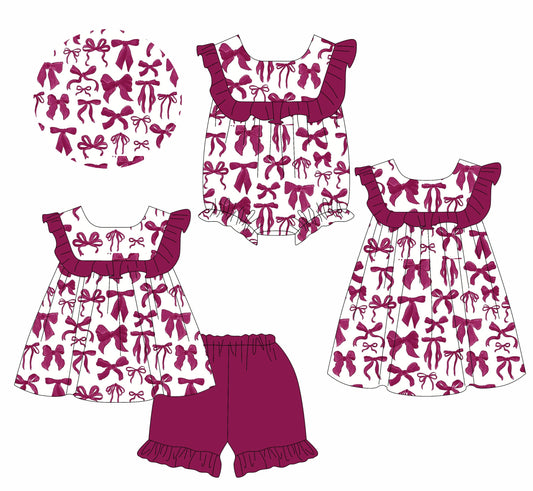 Baby Girl Bows Ruffle Sibling Romper Dress Set ( Moq 5 Each Style ) 1.10