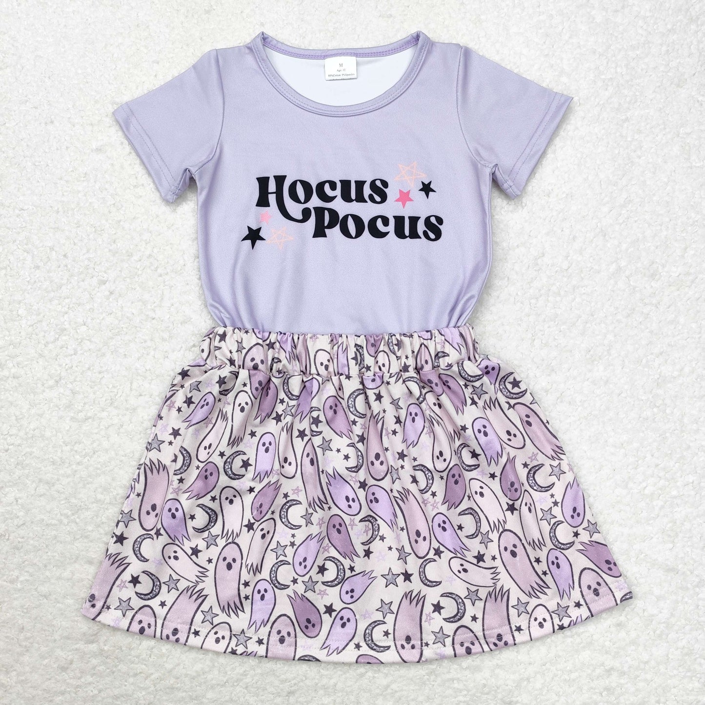 Baby Girl Grey Shirts Tops Ghost Skirt Halloween Set