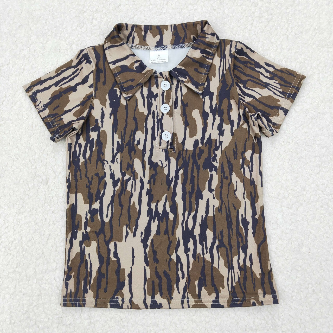 Sibling ( 1-6 ) Boys Kids Short Sleeves Camo Buttons Shirt Tops RTS