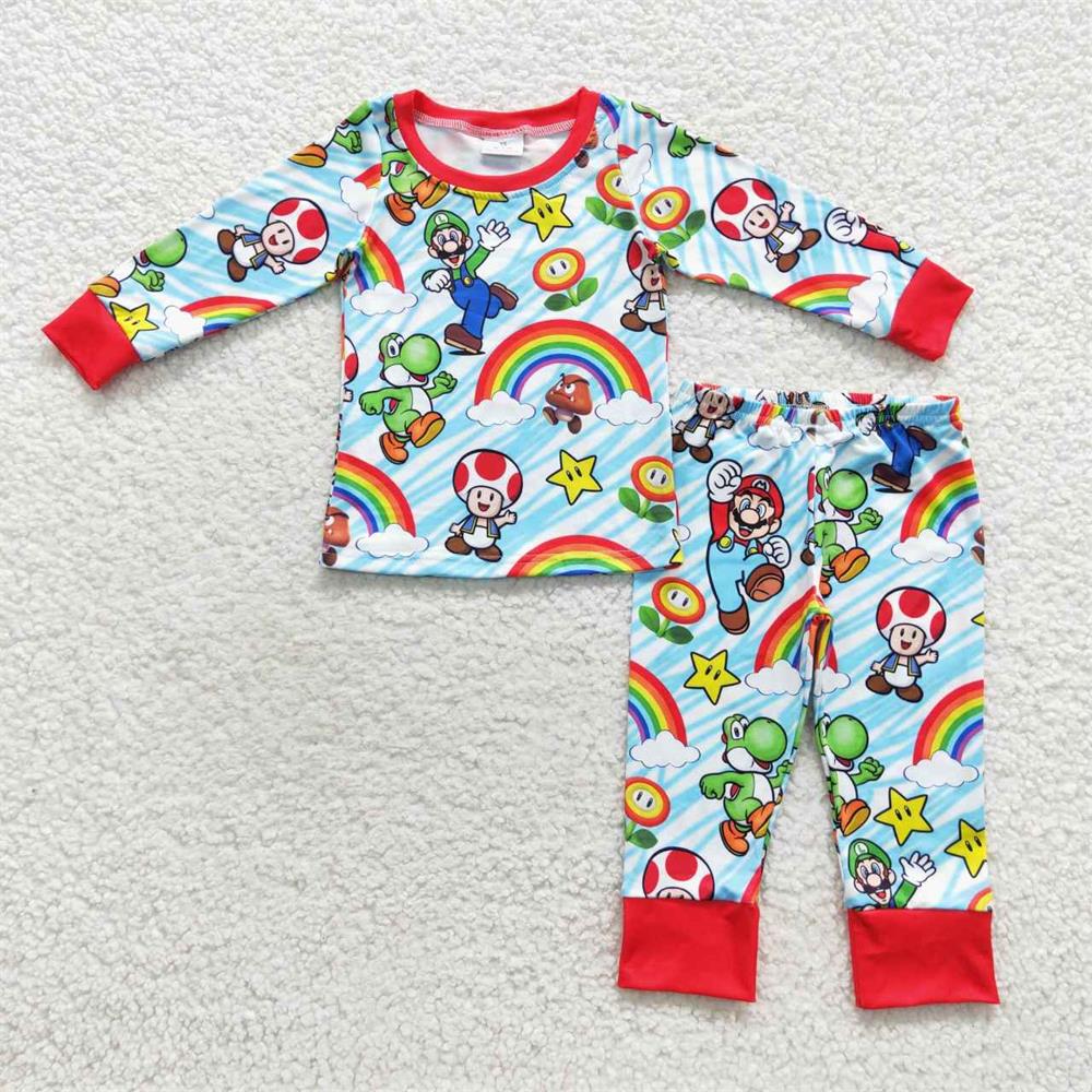 GLP0668 Baby Girl Long Sleeves Rainbow Pants Outfit Pajamas